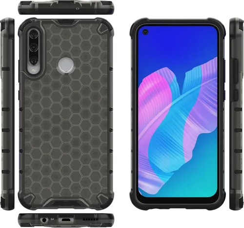 Vista 80 de Pzwoxukhov Funda compatible con Huawei Nova 3i, compatible con Huawei P Smart+ 2018 Honeycomb Anti-Drop Shock-Absorbing Case Negro