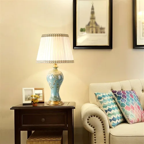 Vista 6 de Desk Light Indoor Retro Ceramic Table Lamp Bedroom Desktop Bedside Lamp Living Room Large Decorative Table Lamp Led Lamp for Desk