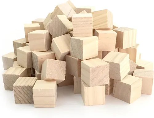 Vista 8 de Bloques de madera sin terminar de 0.4 in, paquete de 500 cubos de madera pequeños para manualidades y decoración del hogar