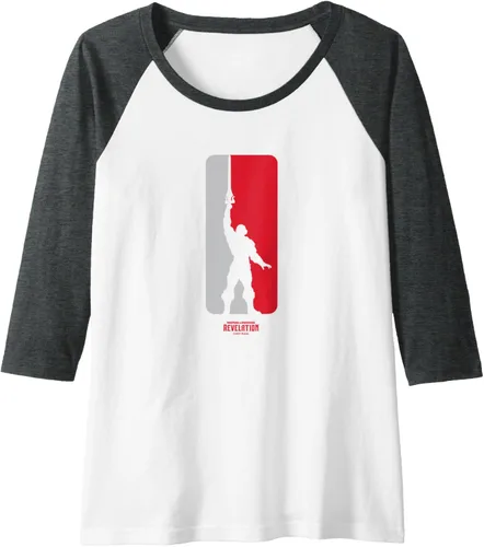 Vista 10 de MOTU - Camiseta de béisbol raglán con logotipo de silueta He-Man, Negro