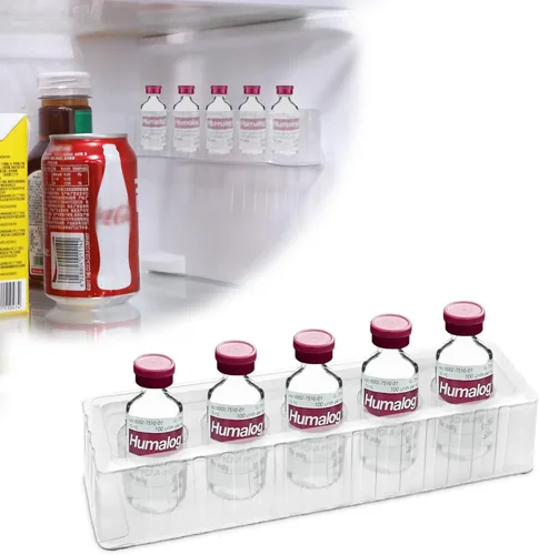 Vista 8 de YOUSHARES Organizador de almacenamiento de insulina para refrigerador, soporte de viales de péptido de 0.3 fl oz para pared de refrigerador, estuche