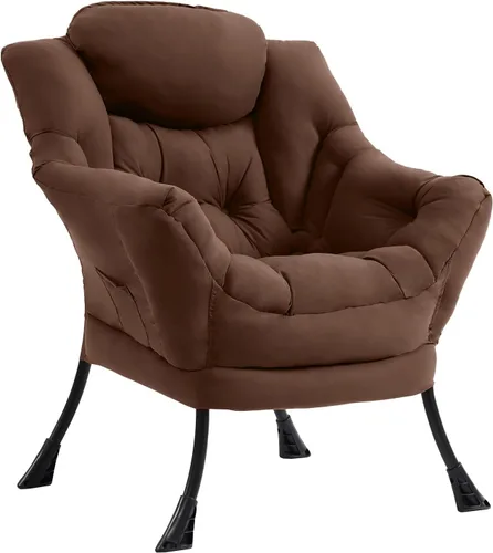 Vista 32 de Furlide - Silla perezosa con otomana, silla moderna con reposapiés plegable, silla de acento de salón, silla de lectura cómoda, sillones grandes