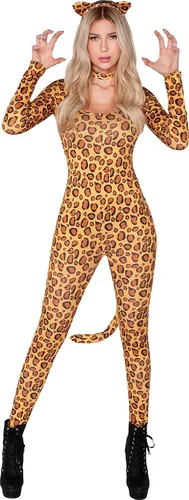 Vista 4 de Spooktacular Creations Disfraz de leopardo para mujer, disfraz de guepardo para mujer, Halloween