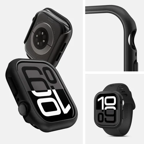 Vista 3 de Spigen Funda delgada para Apple Watch Series 11/10 de 1.654 in Negro