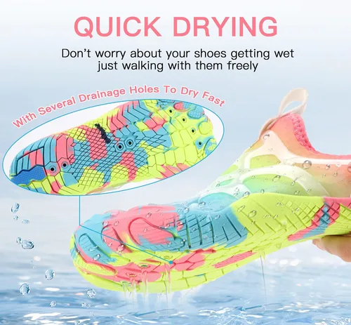 Vista 3 de SIPUHK Zapatos de agua para hombre y mujer, de secado rápido, sin cordones, para natación, surf, buceo, playa, piscina, deportes acuáticos, caminar