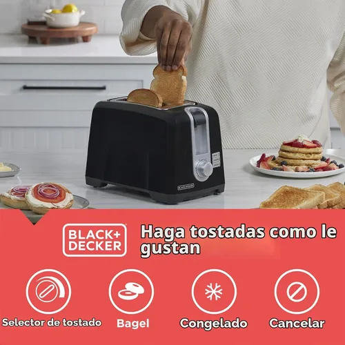 Vista 2 de BLACK+DECKER Tostadora de 2 rebanadas con ranuras extra anchas