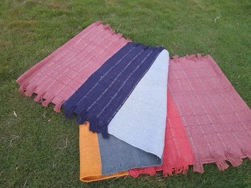 Vista 13 de Jaipur art & Rugs Estera de yoga de algodón - Alfombra tejida a mano ecológica - Antideslizante y gruesa (61x183x5mm) para fitness diario en casa