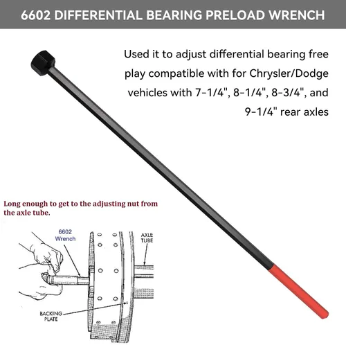 Vista 2 de Bentolin 6602 - Llave de precarga de cojinete diferencial para Chrysler y Dodge Vehículos Dodge con ejes traseros 7-1/4, 8-1/4, 8-3/4 y 9-1/4