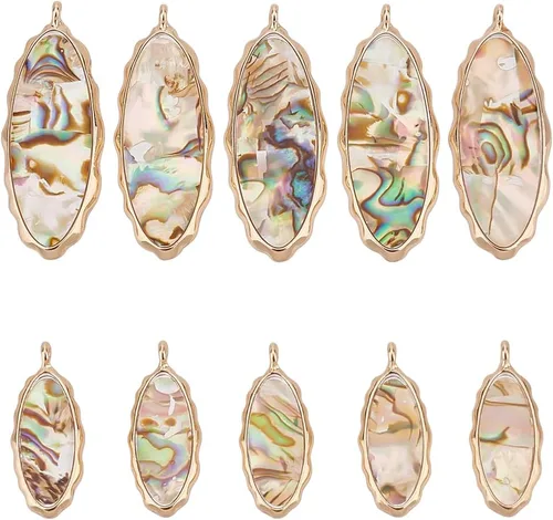 Vista 10 de BENECREAT Collares de Concha de Abulón, Colgantes de Concha Paua para Hacer Joyería