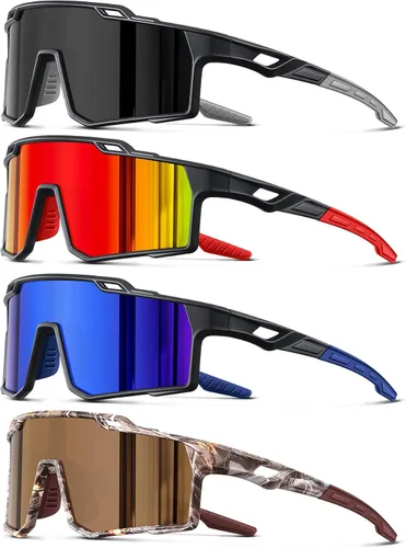 Vista 9 de Gafas de sol deportivas polarizadas para hombre, ciclismo, conducción, pesca, protección UV, ligeras, marco grande, gafas de bicicleta de montaña
