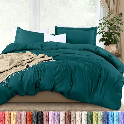 Vista 45 de Utopia Bedding Juego de funda de edredón tamaño individual - 2 piezas con cierre de cremallera - 1 funda de edredón 68X90 pulgadas y 1 funda de Beige