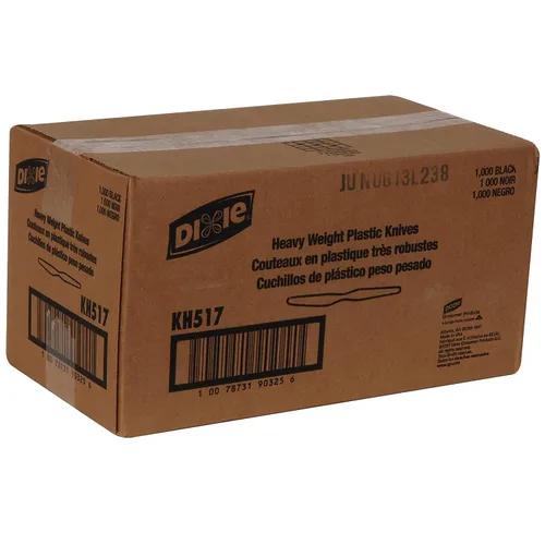 Vista 5 de GP PRO - Cuchillo de plástico de poliestireno pesado de 7.5 pulgadas Dixie (Georgia-Pacific); negro, KH517; (caja de 1,000)