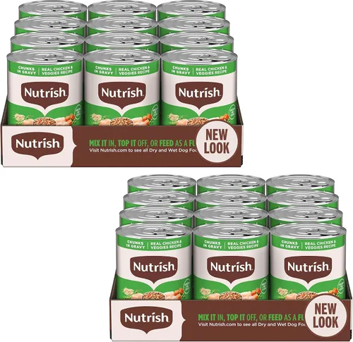 Vista 14 de Nutrish Chunks in Gravy Variety Pack Wet Dog Food, 13 oz. Can (Rachael Ray)