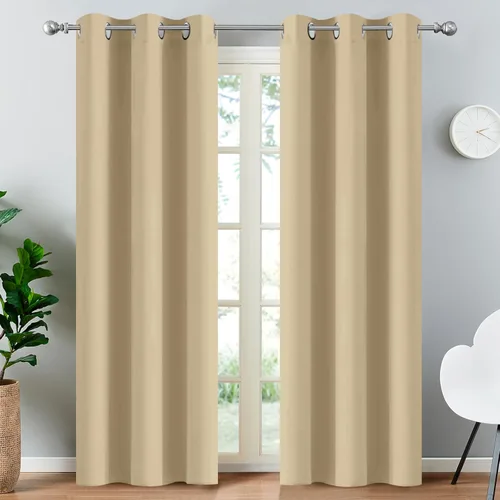 Vista 149 de Yakamok Cortinas opacas para dormitorio, aislamiento térmico, cortinas de oscurecimiento de habitación para sala de estar, juego de 2 paneles