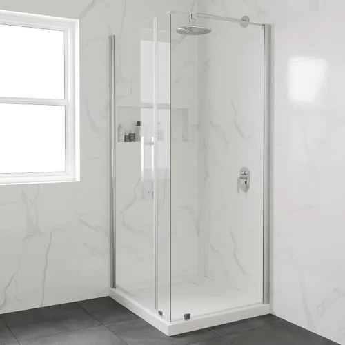Vista 11 de OVE Decors Base de ducha rectangular de 32 pulgadas de ancho x 36 pulgadas de profundidad, drenaje lateral oculto, acrílico blanco, diseño reversible