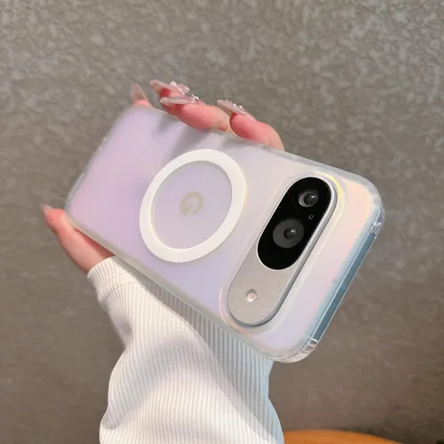 Vista 9 de Magnética para Google Pixel 8 Funda para Mujeres, [Efecto Holográfico Iridiscente que Cambia de Color] Funda Protectora de Teléfono Mate de Moda