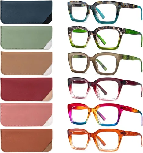 Vista 16 de DXYXYO Blue Light Blocking Reading Glasses for Women Oversized Computer Readers Retro Fashion Square