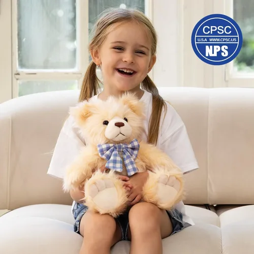 Vista 3 de MorisMos Oso de Peluche Relleno, Pequeño Oso de Peluche de 14'' Juguete de Peluche Regalo para Niño Niña Bebé Adolescente Adulto, Tierno Juguete