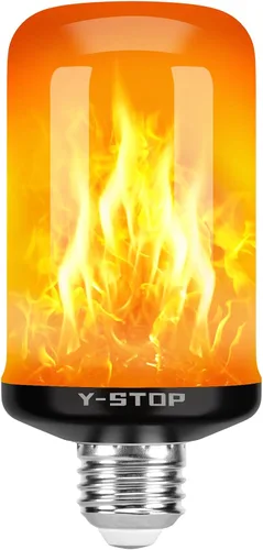 Vista 10 de Y- STOP Bombillas de llama mejoradas, 4 modos de luz parpadeante para exteriores con efecto invertido, bombilla de llama de base E26