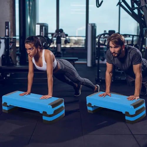 Vista 9 de GYMAX Plataforma de paso de ejercicio, 35.5" x 12.5" paso a paso aeróbico