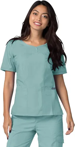 Vista 2 de Universal - Conjunto de pantalón y blusa para mujer, cuello en V, elásticos, de meter