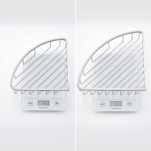 Vista 6 de Organizador esquinero para ducha, SUS304 de acero inoxidable resistente a la oxidación, estante de almacenamiento montado en la pared para baño