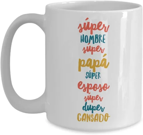 Vista 3 de Regalo para Papa Taza de Café Padre Feliz dia del Padre Vaso, taza café divertidas, tazas personalizadas, taza de café inspiradoras, taza con Negro