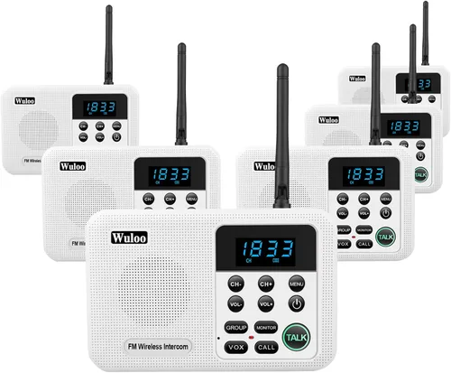 Vista 11 de Wuloo Intercomunicadores inalámbricos para el hogar de 1 milla de alcance 22 canales 100 pantalla de visualización digital, sistema