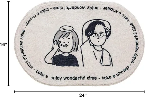 Vista 3 de Tapetes de baño ultra suaves y acogedores de dibujos animados, tapete de baño para sala de estar, tapete de baño antideslizante para puerta