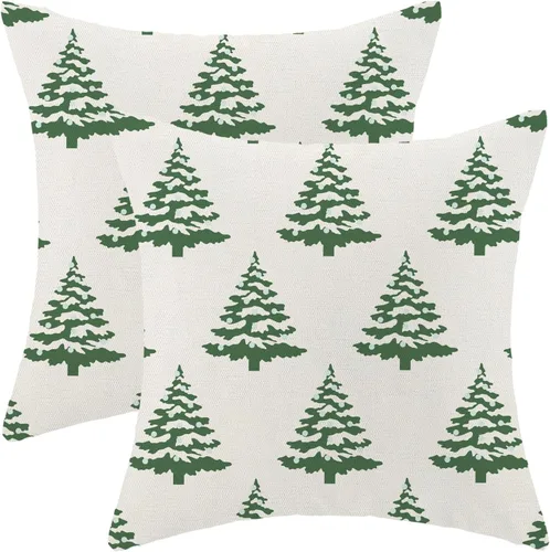 Vista 14 de Juego de 2 fundas de almohada navideñas de 18 x 18 pulgadas, con bastón de caramelo de hombre de jengibre, decoración de invierno, decoración