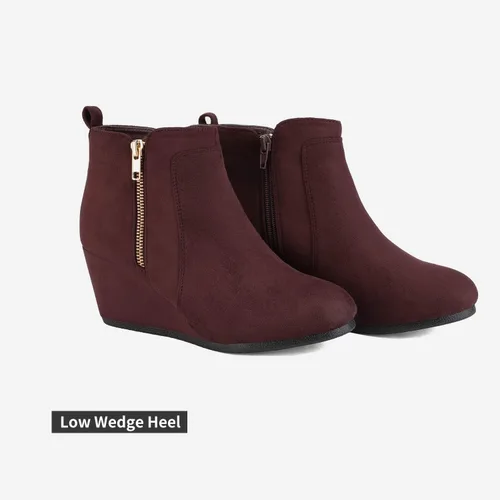 Vista 3 de DREAM PAIRS Women's Suede Low Wedges Ankle Boots