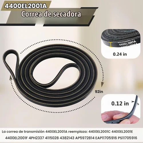 Vista 3 de Kit de rodillo de secadora mejorado para piezas de secadora LG Kenmore, el kit de reparación de secadora incluye rodillos de secadora 4581EL2002L
