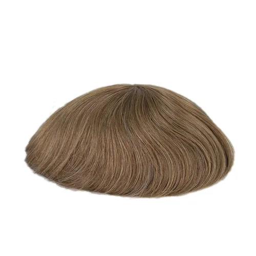 Vista 9 de Toupee para hombres, sistema de cabello gris al 20%, línea capilar invisible, color negro natural, sistema de unidad de cabello 1B20