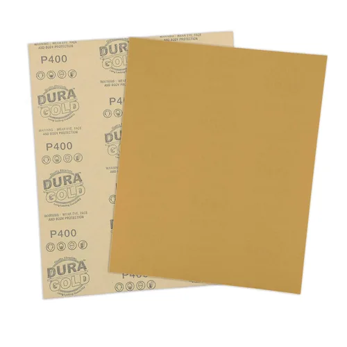 Vista 3 de Dura-Gold Hojas de papel de lija doradas de 9 x 11 pulgadas, grano 400