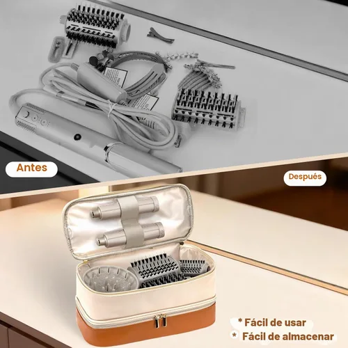Vista 5 de Estuche de transporte de viaje para secador de pelo Shark Flexstyle FlexFusion Airwrap Brush Bolsa de almacenamiento de doble capa Accesorios