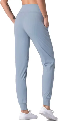 Vista 2 de Dragon Fit - Pantalones deportivos para mujer, con bolsillos y tiro alto, para yoga, ejercicios, pantalones cónicos, pantalones de descanso