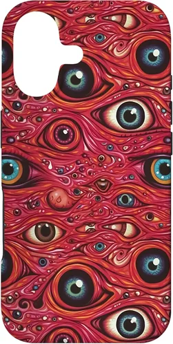 Vista 32 de iPhone 13 Weirdcore Dreamcore Horror Trippy psicodélico Estuche de globos oculares