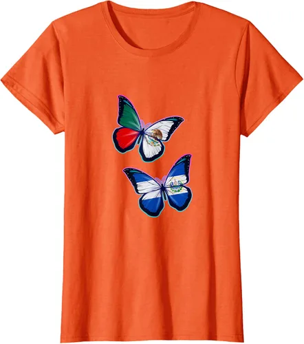 Vista 45 de Raíces biculturales de El Salvador y México. Versión mariposa Camiseta, Negro