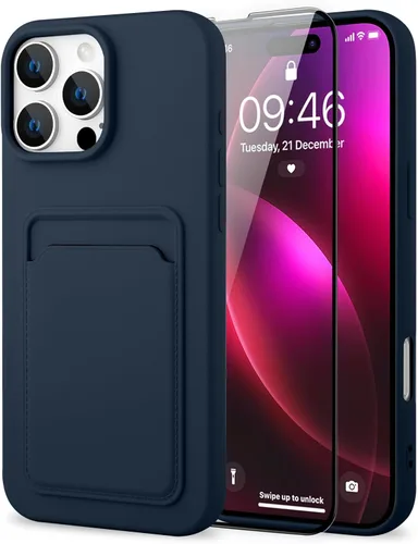 Vista 9 de MZELQ Compatible con iPhone 11 Funda TPU Soporte para Tarjetas Cubierta de Billetera, Protección de Cámara + Protector de Pantalla Funda Suave