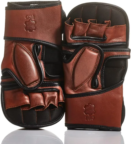 Vista 2 de Modest Vintage Player PRO Heritage - Guantes híbridos de cuero marrón MMA
