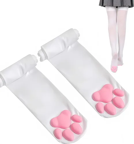 Vista 11 de Juego de calcetines altos en 3D con pata de gato y accesorios para Juego de 4 piezas color negro