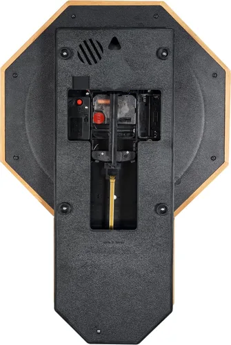 Vista 4 de JUSTIME Reloj de péndulo de madera maciza con carillones de estilo tradicional de escuela, con melodía de Westminster cada hora, fabricado en Taiwán
