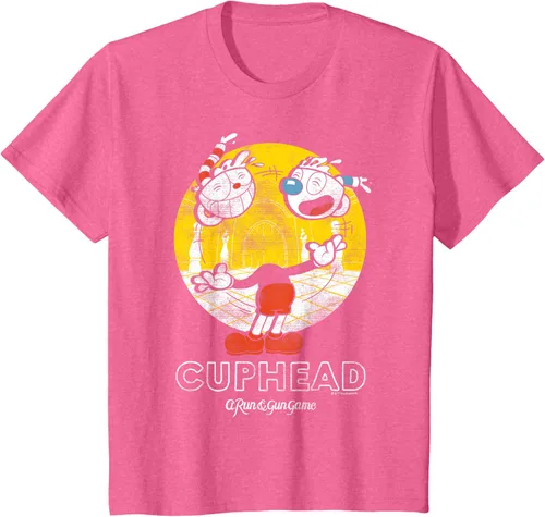 Vista 13 de Cuphead Camiseta con Mugman Head Malabarismo Negro