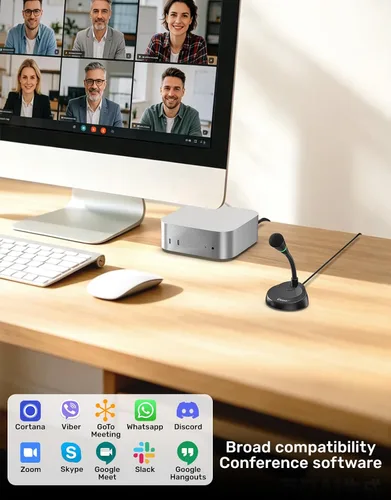 Vista 2 de Micrófono USB C para Mac Mini M4/M4 Pro, escritorio Plug & Play, cardioide