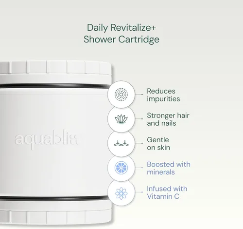 Vista 5 de AquaBliss SFC400 - Cartucho de repuesto para filtro de ducha revitalizante HD para SF400 y SF500 - 2x vitamina C + minerales para cabello sedoso