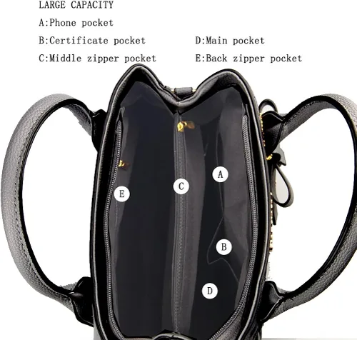 Vista 5 de Bolsos de mano para mujer de piel sintética de PU bolso de hombro