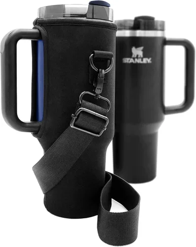 Vista 4 de Bolsa bandolera ajustable para vaso Stanley de 40 onzas con asa, funda protectora de repuesto con correa para el hombro, accesorios de copa