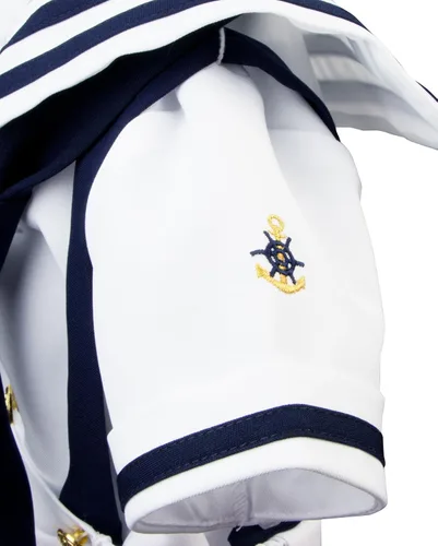 Vista 4 de Conjunto de traje de marinero náutico con sombrero, para niños pequeños