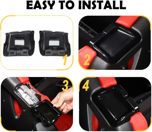 Vista 5 de Kit de cubierta decorativa de hebilla para cinturón de seguridad compatible con Chevrolet Corvette C8 2020-2023, accesorios de repuesto para hebilla