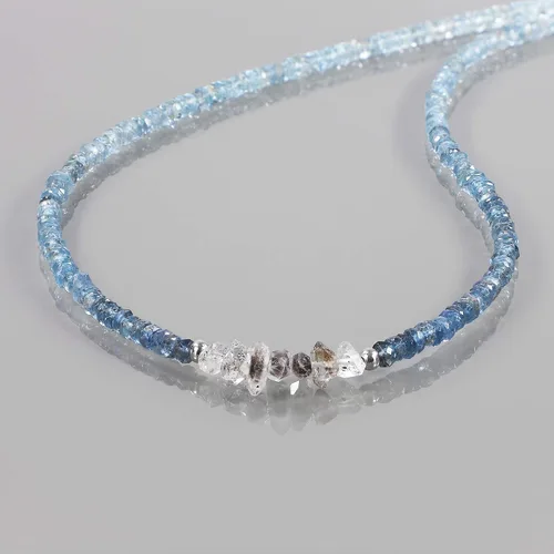 Vista 4 de Collar de piedras preciosas multicolor con cerradura de cadena de plata para mujer regalo para fiesta cumpleaños cumpleaños Navidad